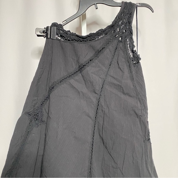 Free People Lace Trim One Shoulder Mini Dress Black • XS - Picture 4 of 8